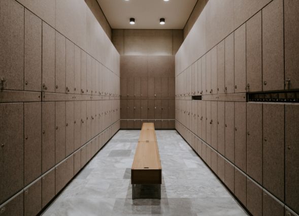Changing room with bench